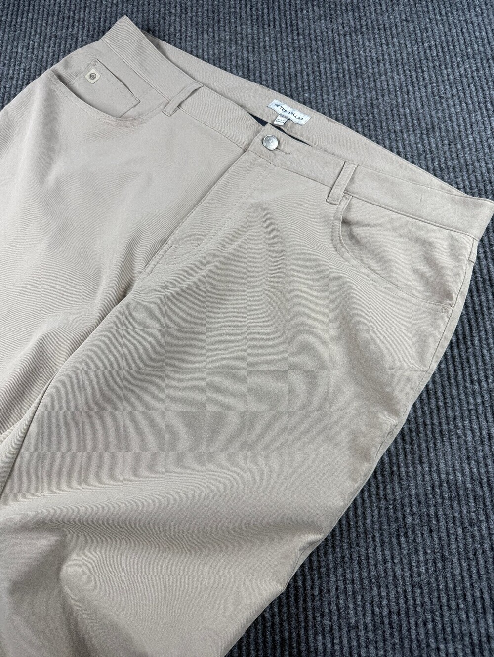 Peter Millar Golf Pants Mens 38x30 Beige 5 Pocket Performance Stretch